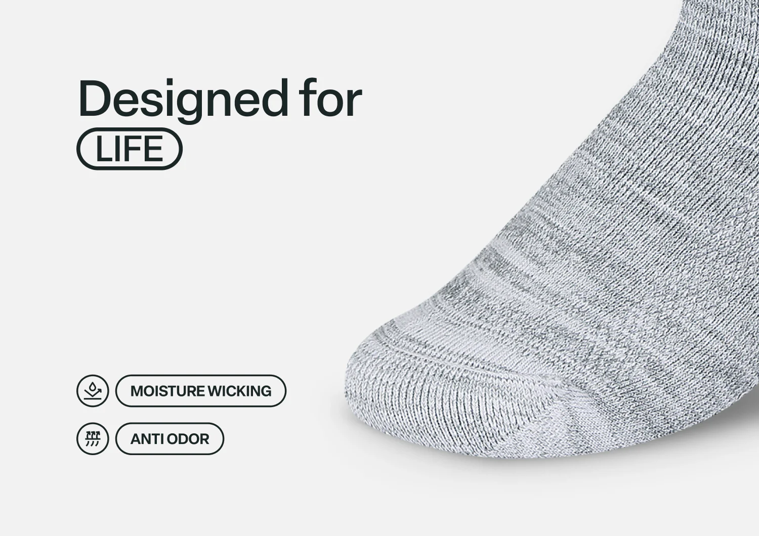 Extra Roomy Socks (Thick) - Gray - Image 6