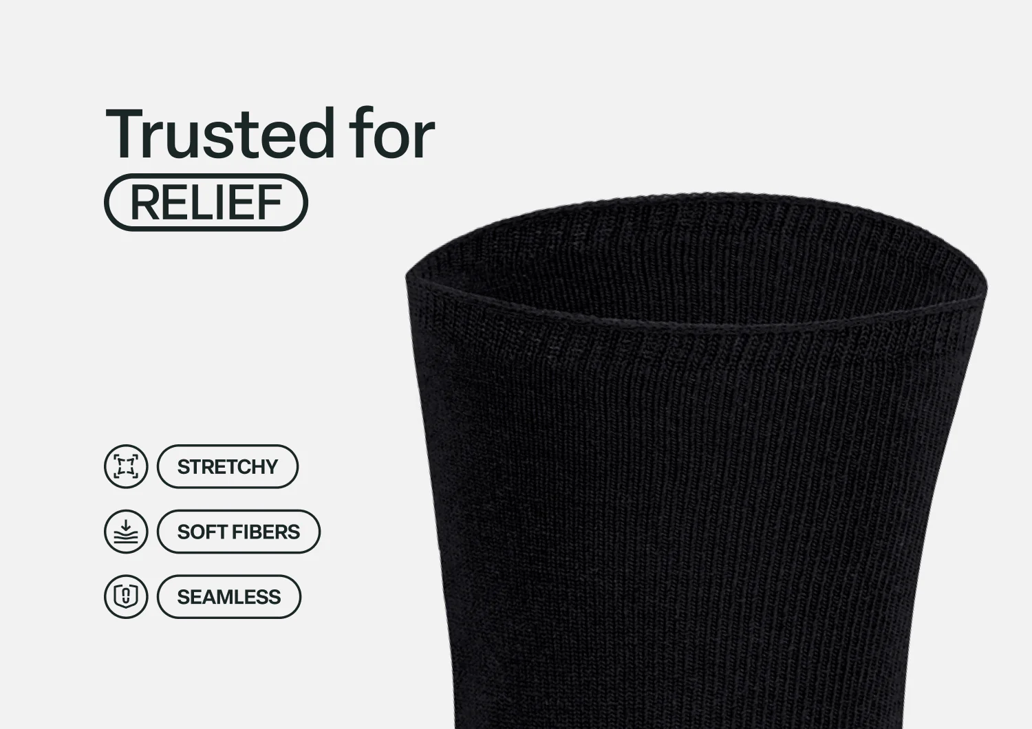 Extra Roomy Diabetic Socks (Thick) - Black - Image 4