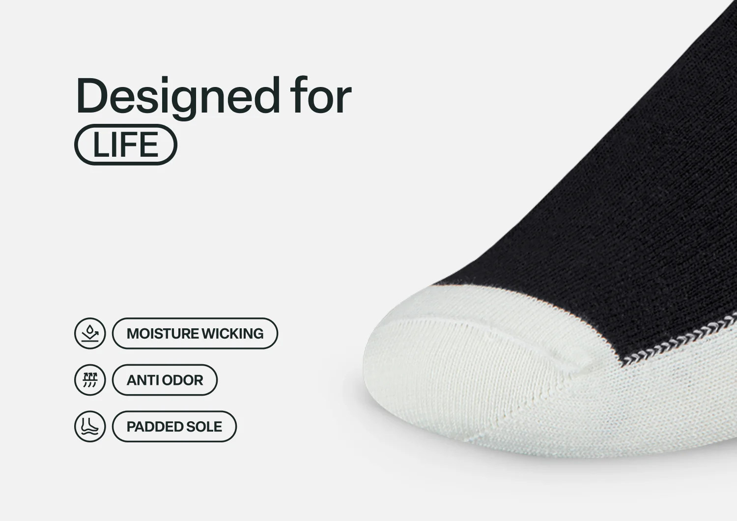 Extra Roomy Diabetic Socks (Thick) - Black - Image 5