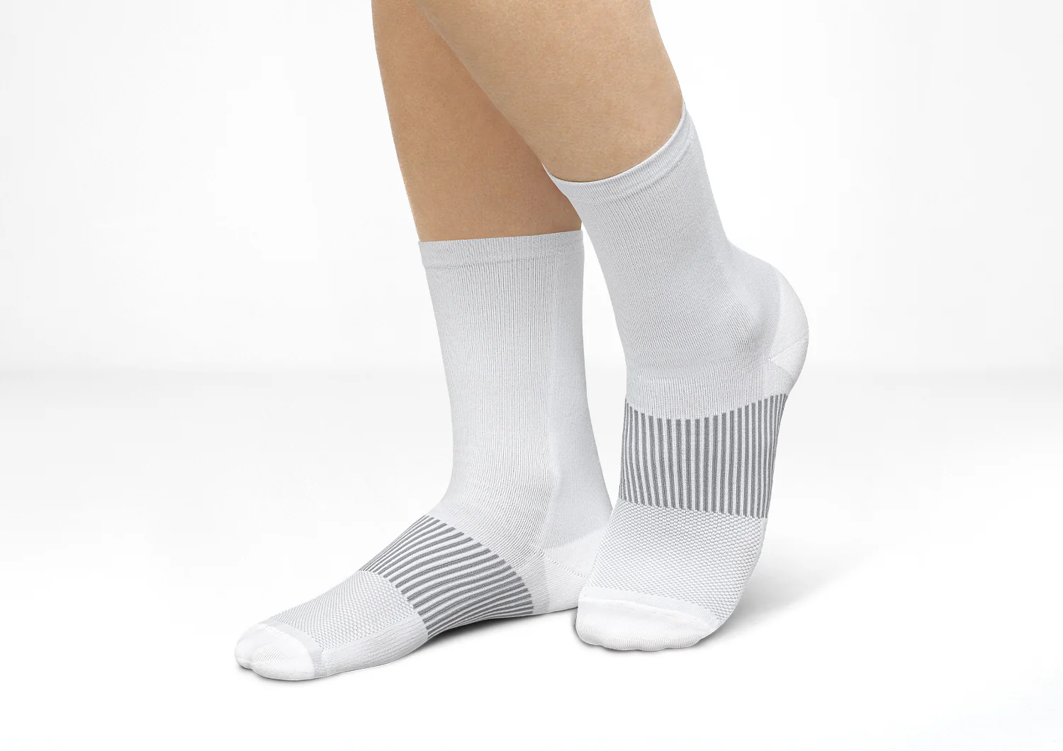 Mid-Calf Compression Socks 18-25 mmHg - White - Image 2